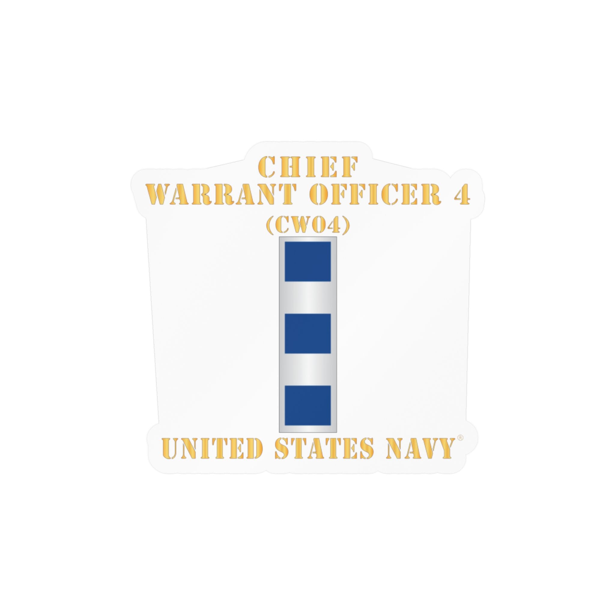 Kiss-Cut Vinyl Decal - Navy - Chief Warrant Officer 4 - CW04