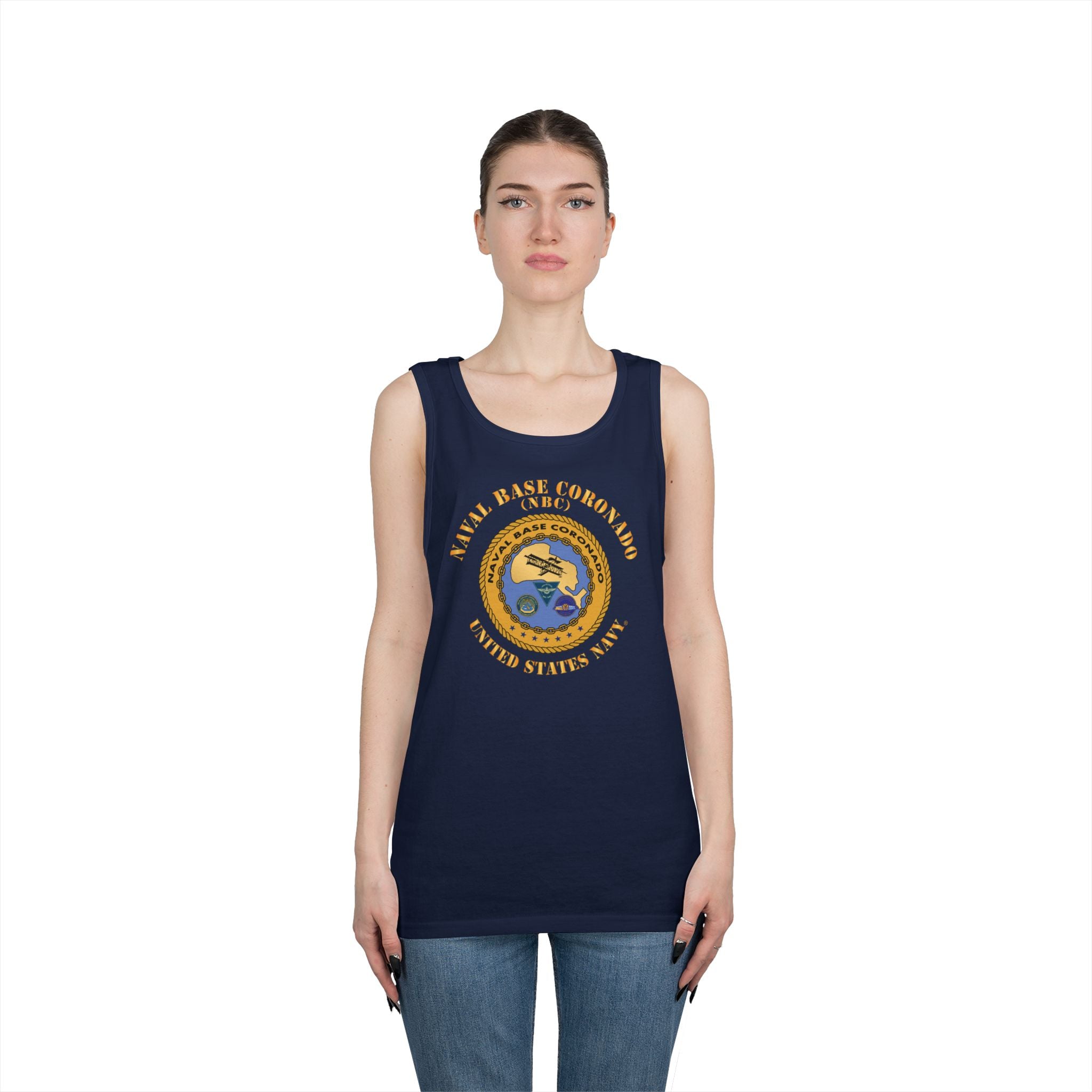 Unisex Heavy Cotton Tank Top - Navy - Naval Base Coronado(NBC)