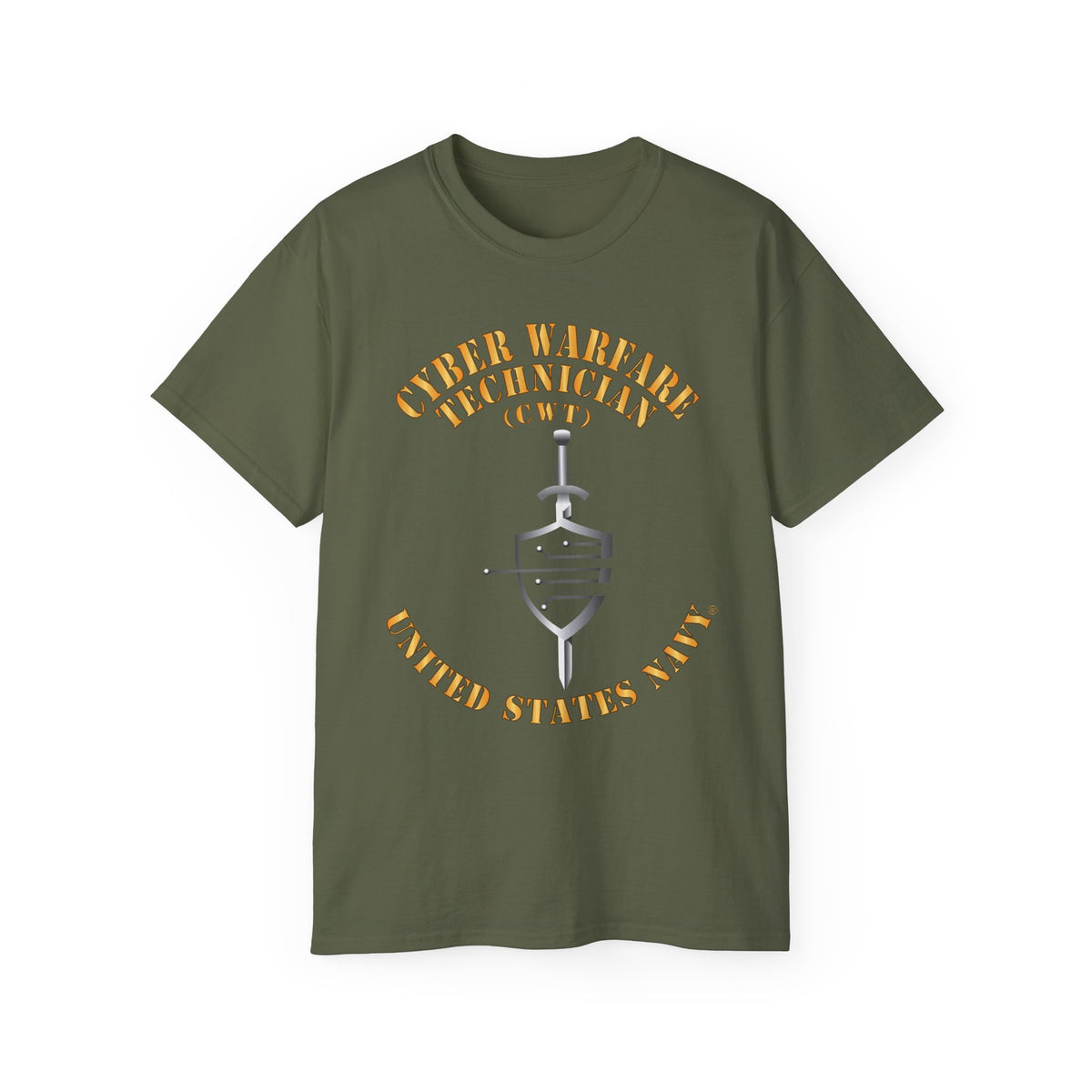 Unisex Ultra Cotton T-Shirt - Navy - Rate - Cyber Warfare Technician (CWT)