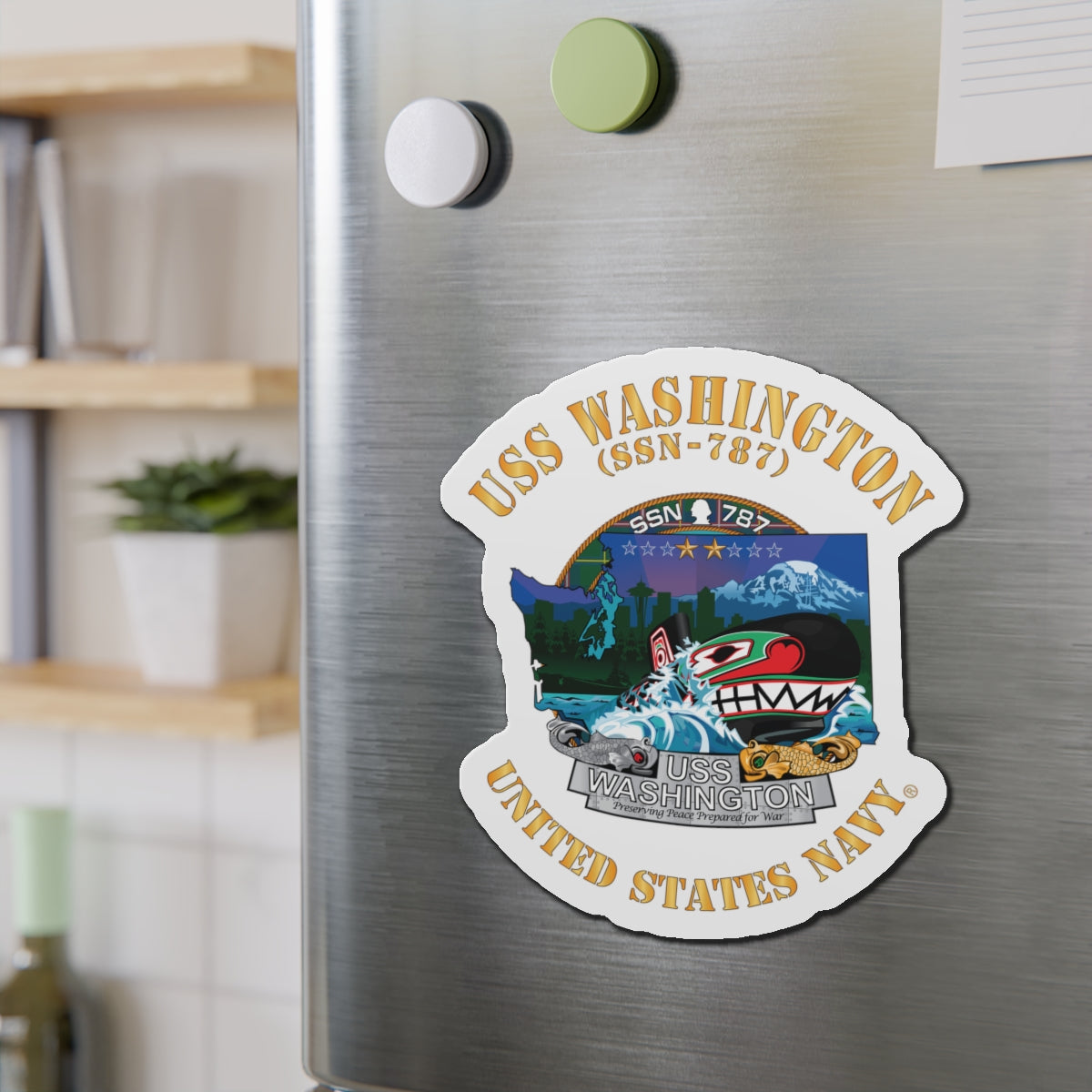Die-Cut Magnet - Navy - USS Washington (SSN-787) X 300