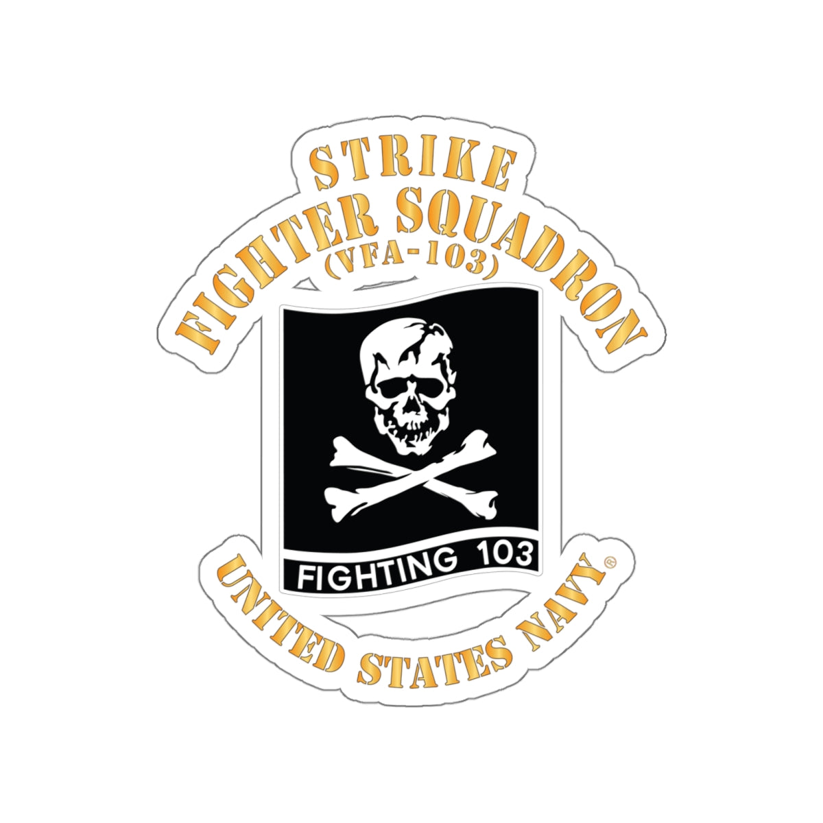 Die-Cut Vinyl Sticker - Navy - Strike Fighter Squadron 103 (VFA-103)