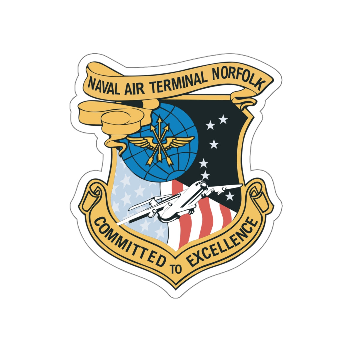 Die-Cut Vinyl Sticker - Navy - Naval Air Terminal Norfolk wo Txt