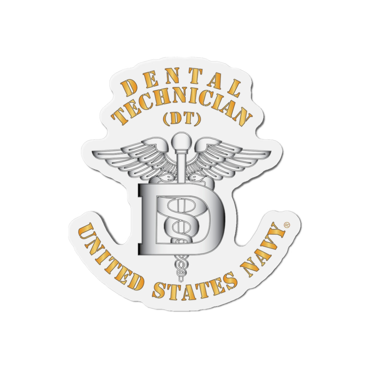 Die-Cut Magnet - Navy - Rate - Dental Technician (DT)