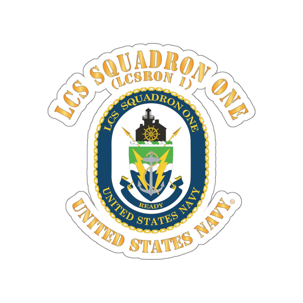 Die-Cut Vinyl Sticker - Navy - LCS Squadron One (LCSRON 1)