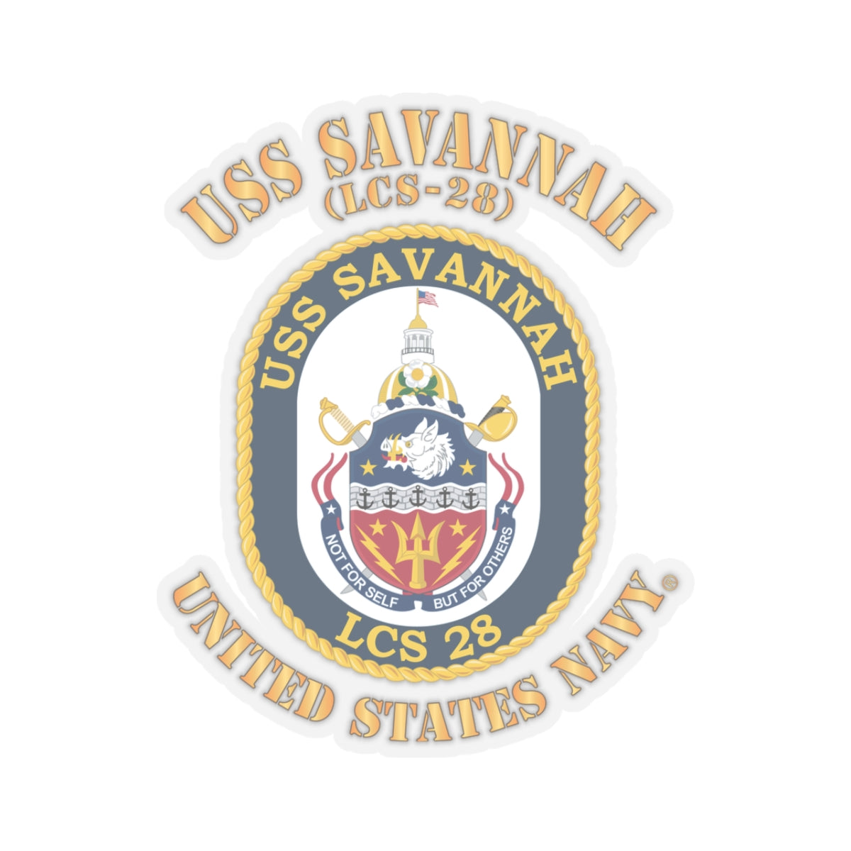 Kiss-Cut Stickers - Navy - USS Savannah (LCS-28)
