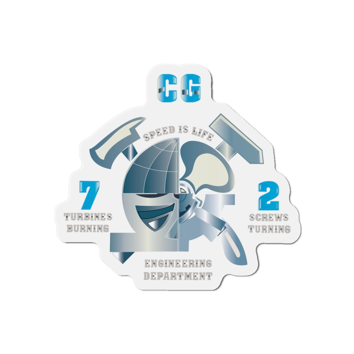 Die-Cut Magnet - Navy - CG 72 - Engineering Department