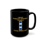 Black Mug (11oz, 15oz) - Navy - Chief Warrant Officer 4 - CW04 - Veteran