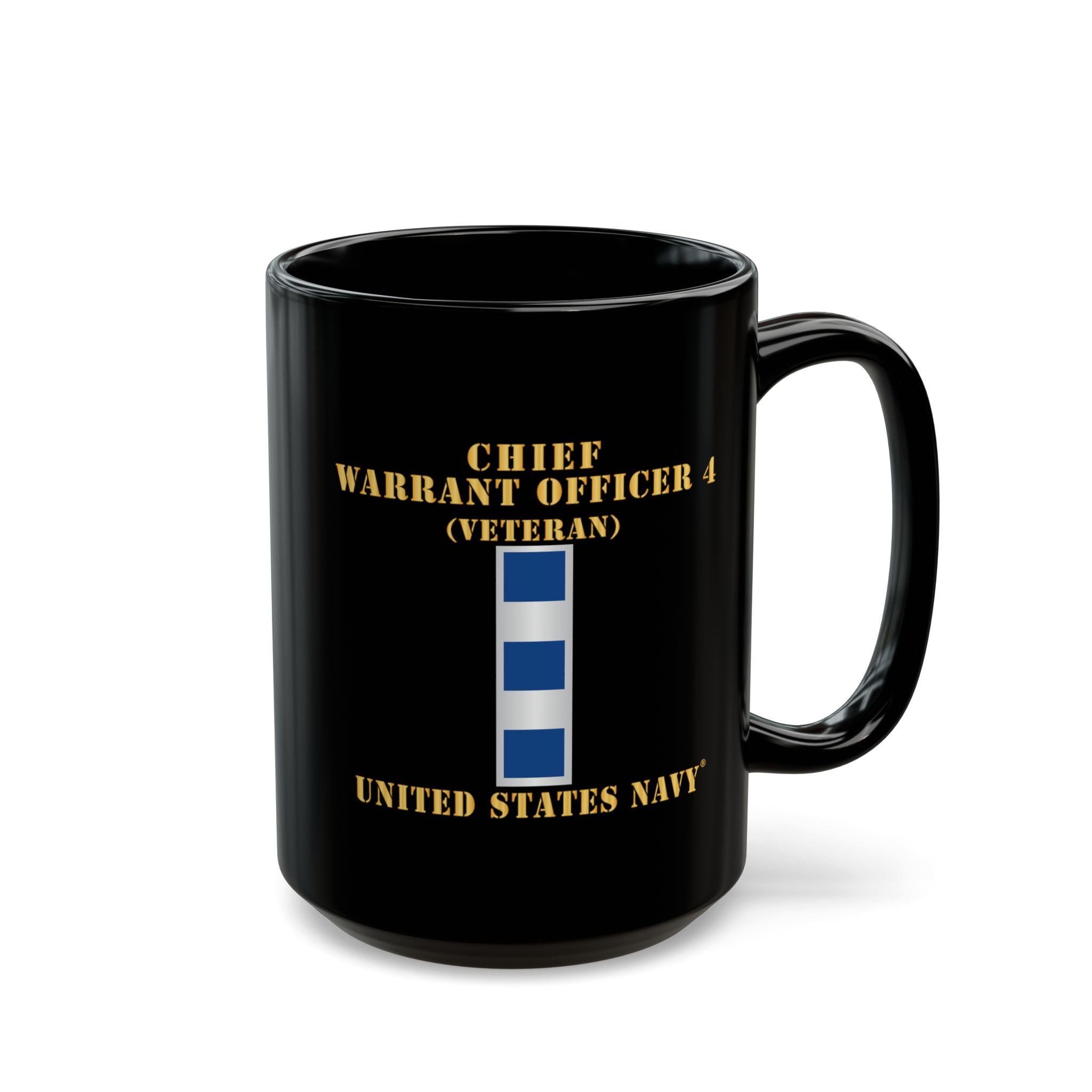 Black Mug (11oz, 15oz) - Navy - Chief Warrant Officer 4 - CW04 - Veteran