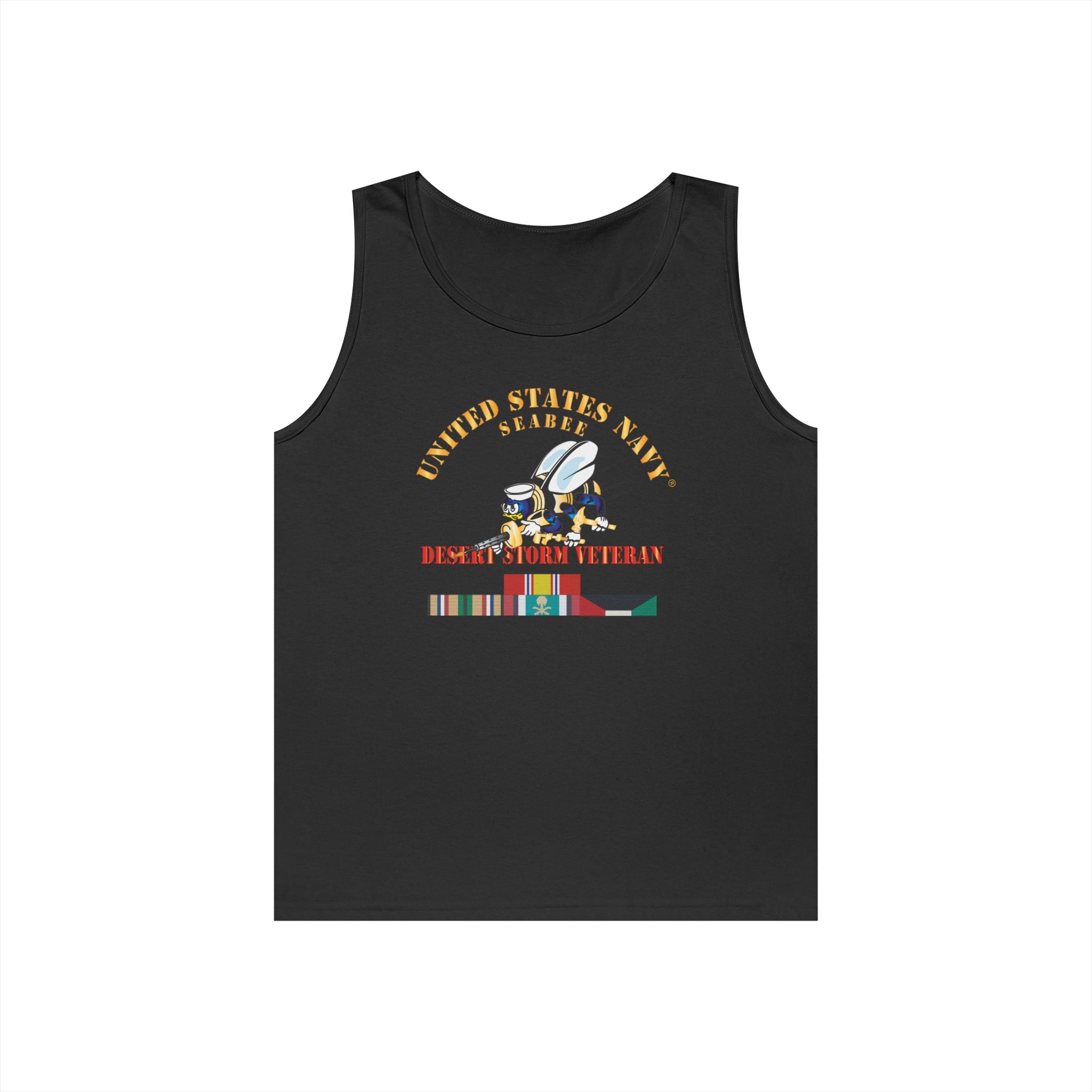 Unisex Heavy Cotton Tank Top - Navy - Seabee - Desert Storm Veteran