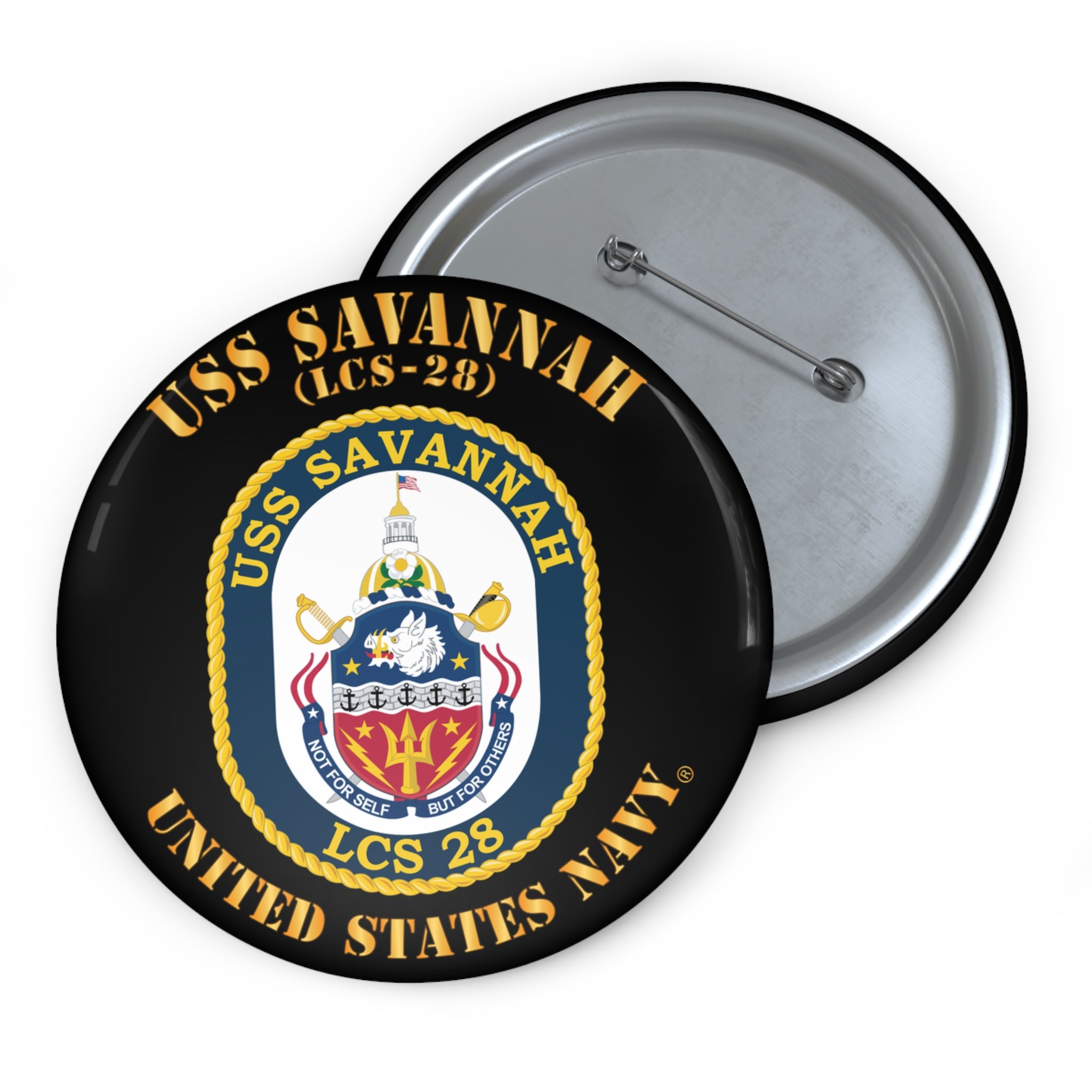 Custom Pin Button - Navy - USS Savannah (LCS-28)