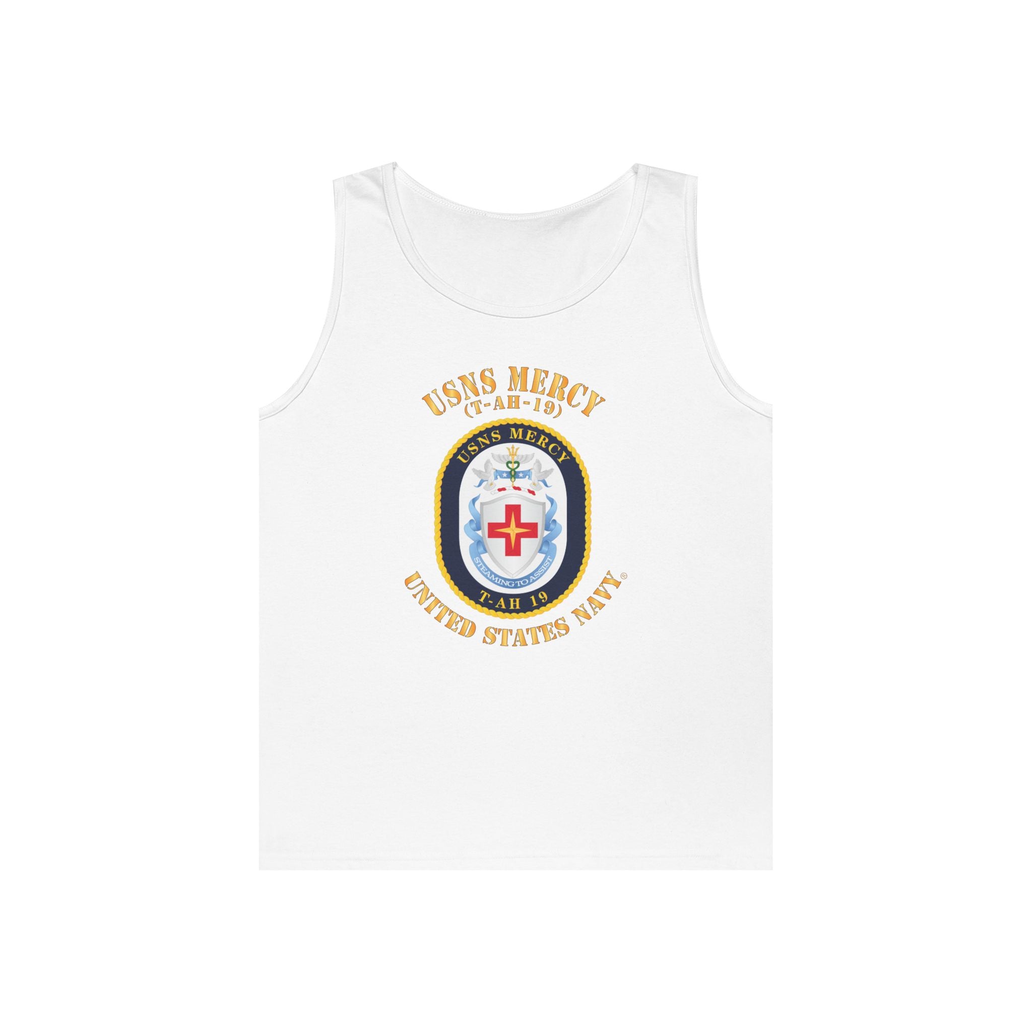 Unisex Heavy Cotton Tank Top - Navy - USNS Mercy (T-AH-19)