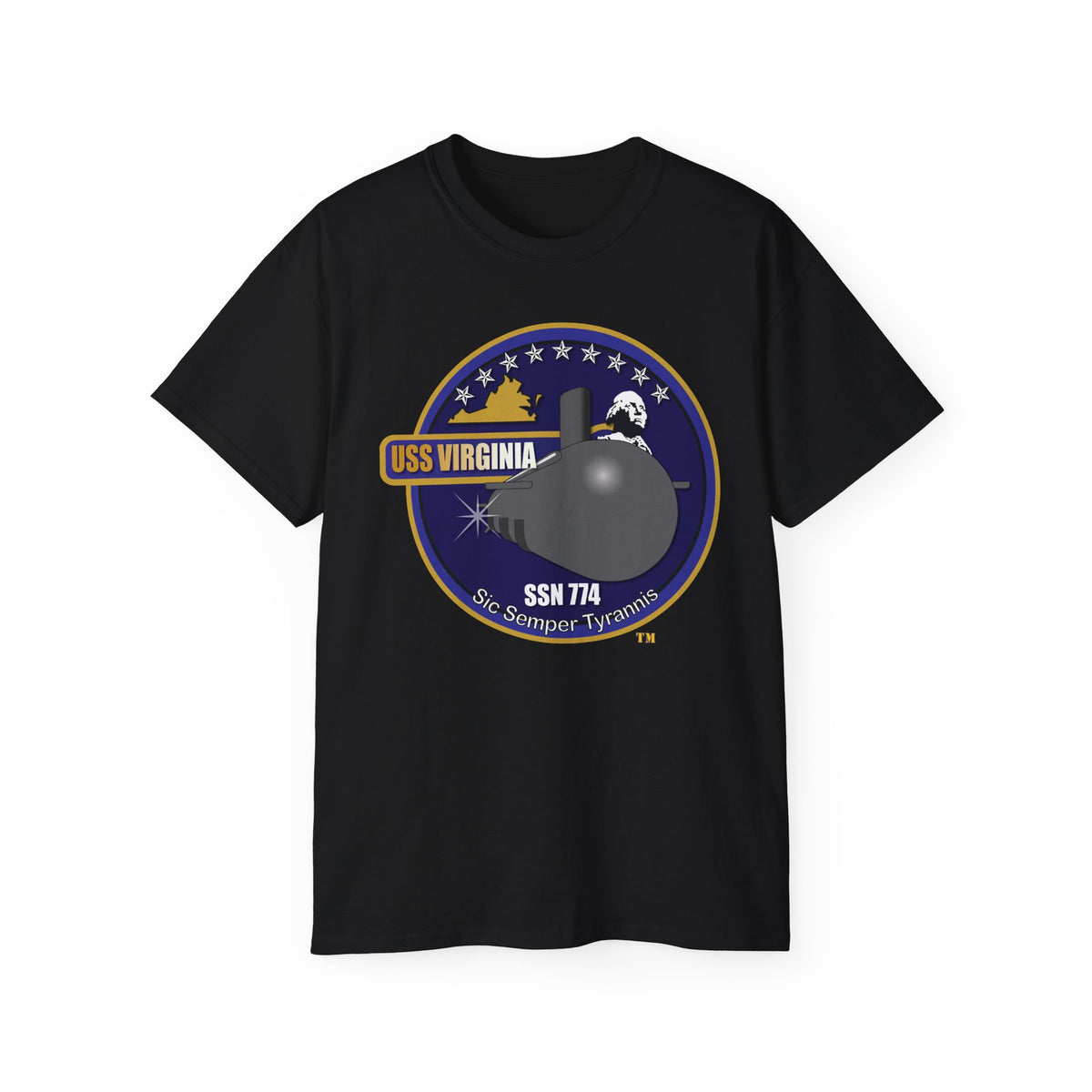 Unisex Ultra Cotton T-Shirt - Navy - USS Virginia (SSN-774) wo txt X 300