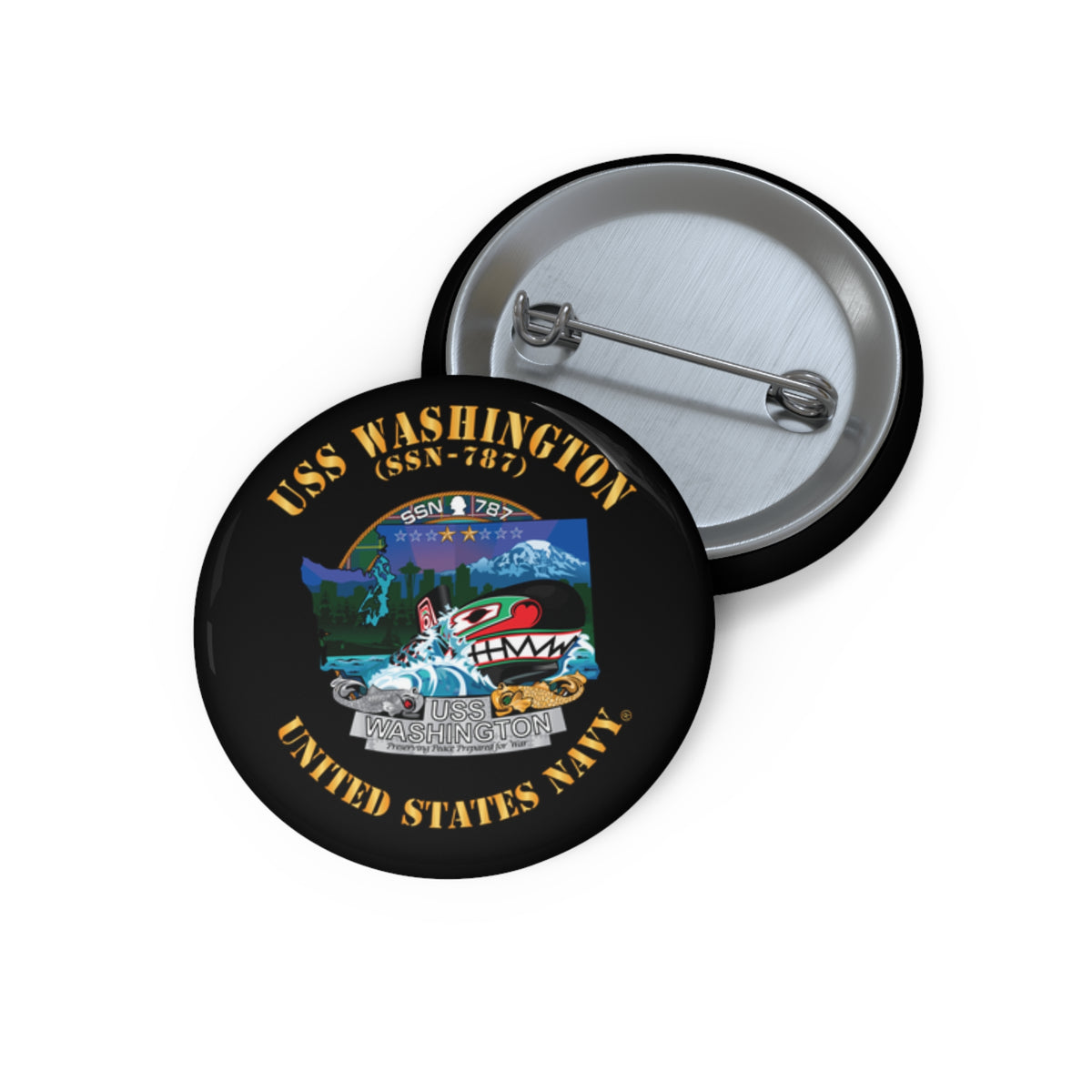 Pin Button - Navy - USS Washington (SSN-787) X 300
