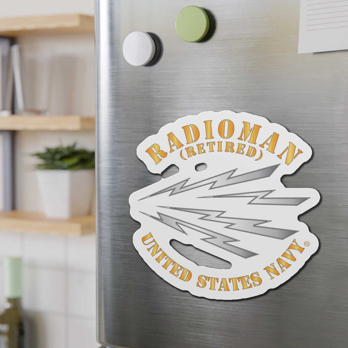 Die-Cut Magnet - Navy - Rate - Radioman (RM) - Retired
