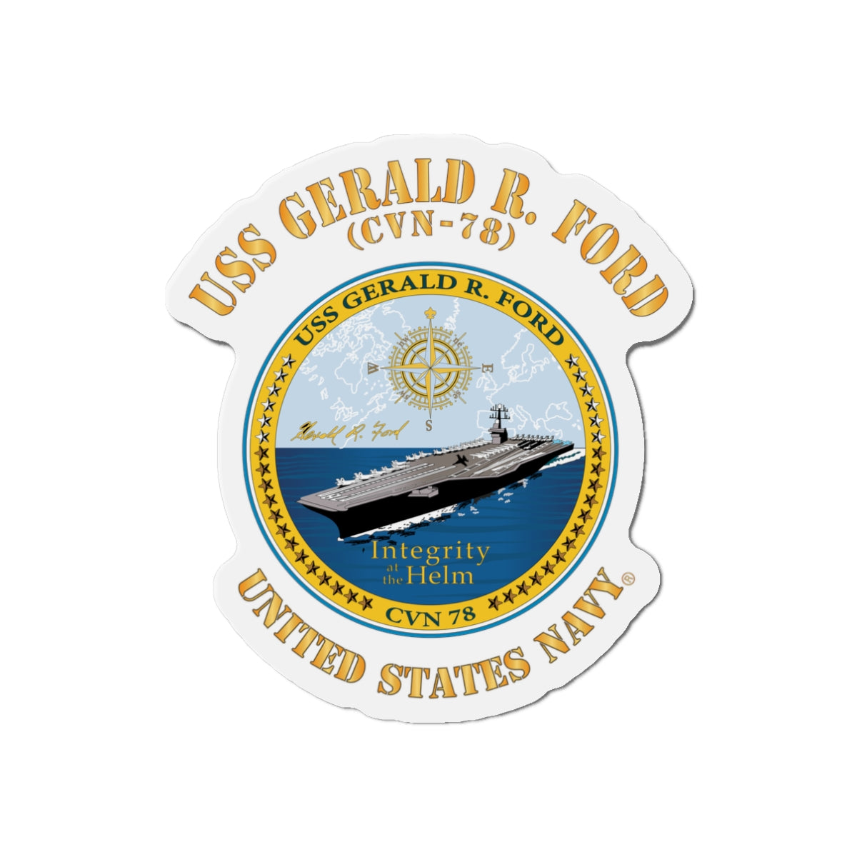 Die-Cut Magnet - Navy - USS Gerald R. Ford (CVN-78)
