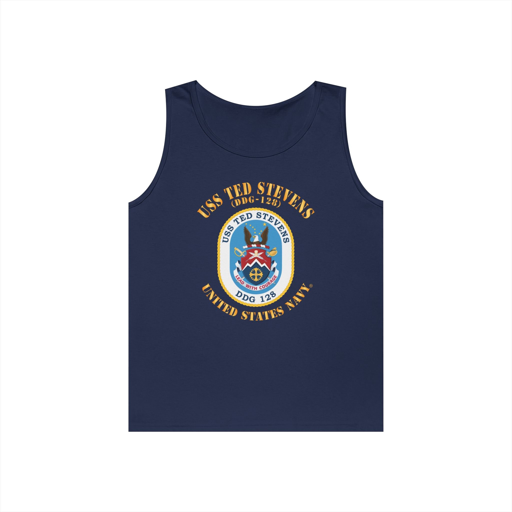 Unisex Heavy Cotton Tank Top - Navy - USS Ted Stevens (DDG-128)