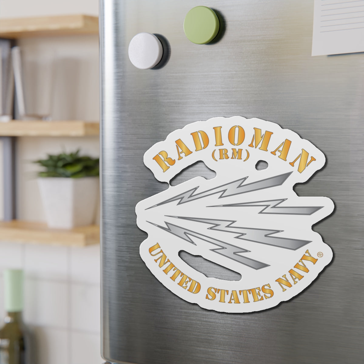 Die-Cut Magnet - Navy - Rate - Radioman (RM)