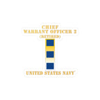 Kiss-Cut Vinyl Decal - Navy - Chief Warrant Officer 2 - CW02 - Retired
