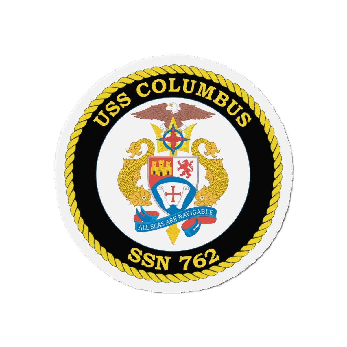 Die-Cut Magnet - Navy - USS Columbus (SSN-762) wo txt