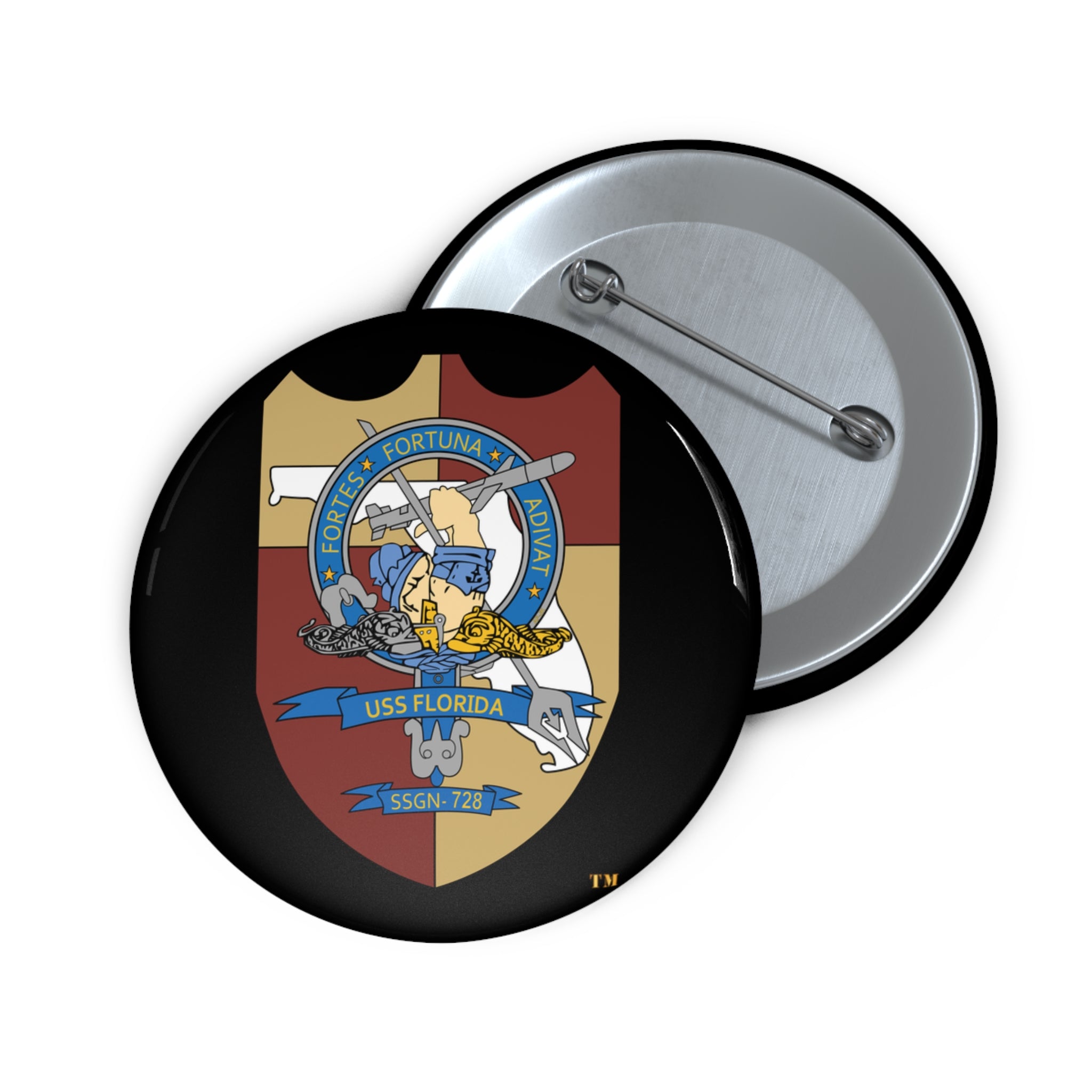 Custom Pin Button - Navy - USS Florida (SSGN-728) wo txt