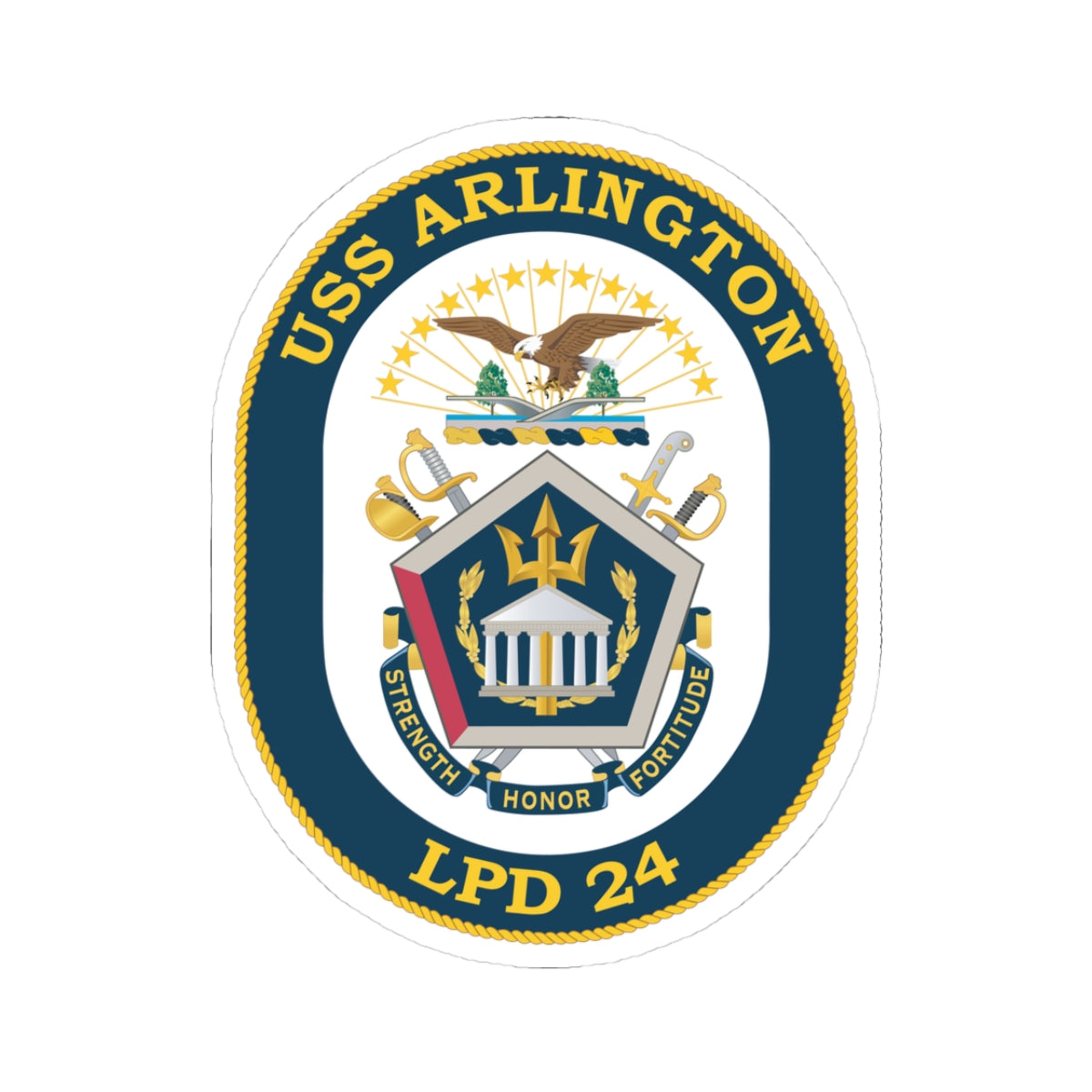 Kiss-Cut Stickers - Navy - USS Arlington (LPD-24) wo txt