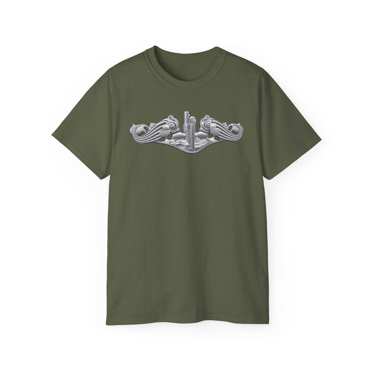 Unisex Ultra Cotton T-Shirt - Navy - Badge - Submarine Warfare wo txt - Enlisted - 3D - Enhanced