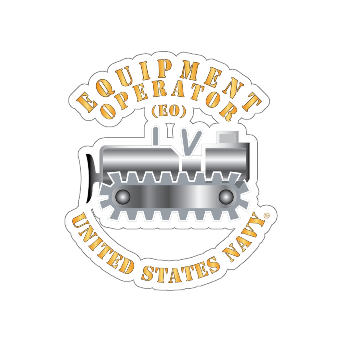 Die-Cut Vinyl Sticker - Navy - Rate - Equipment Operator (EO)