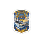 Die-Cut Vinyl Sticker - NAVY - Naval Air Warfare Center - Coronado - Crest - with Scene - 3D - Enhanced