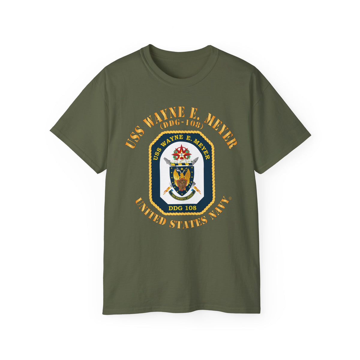 Unisex Ultra Cotton T-Shirt - Navy - USS Wayne E. Meyer (DDG-108) X 300