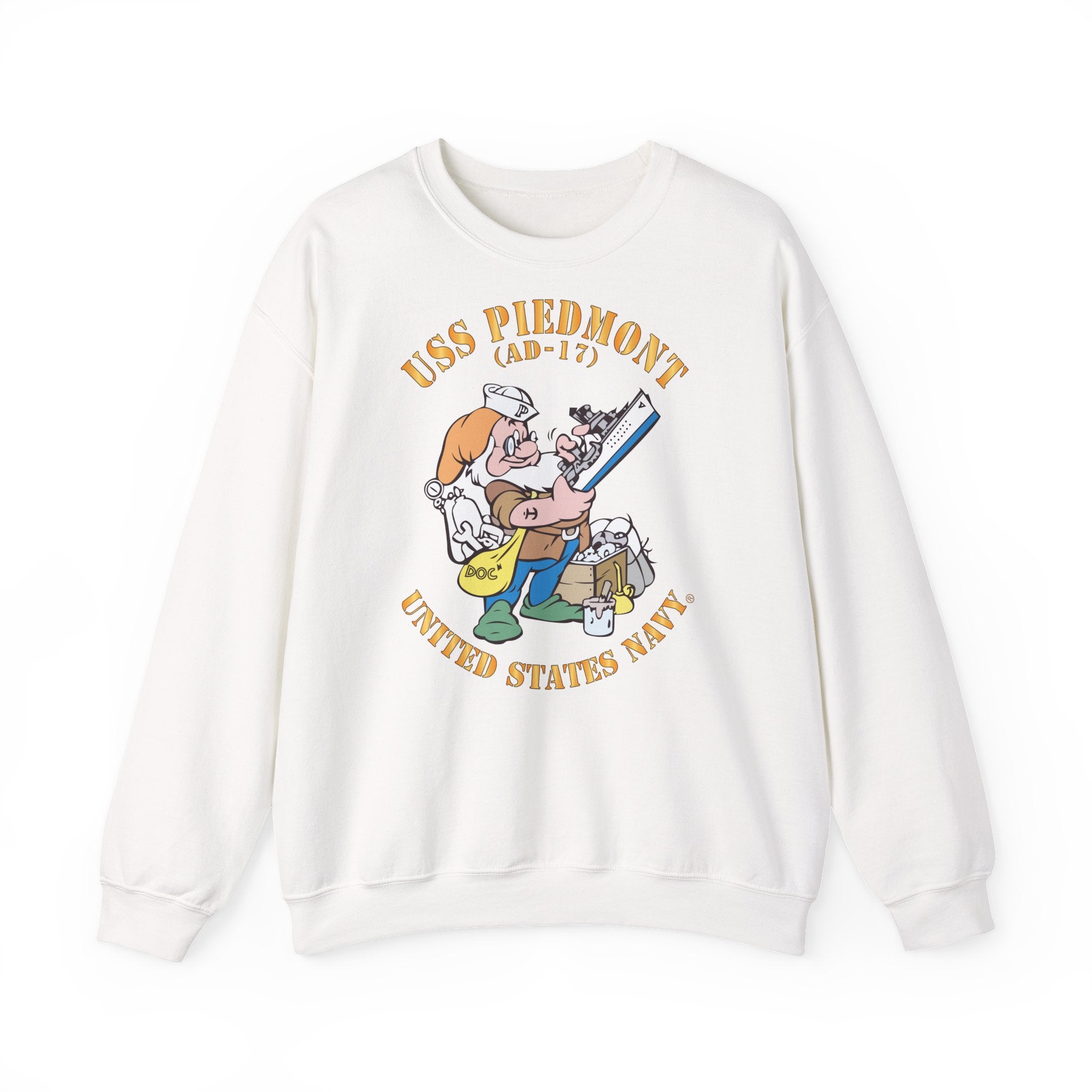 Unisex Heavy Blend™ Crewneck Sweatshirt - Navy - USS Piedmont (AD-17)