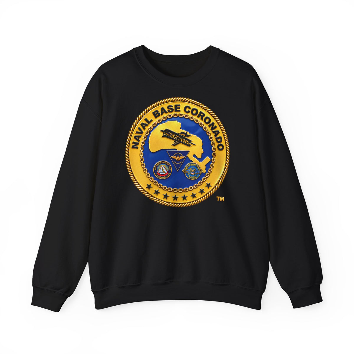 Unisex Heavy Blend™ Crewneck Sweatshirt -  Navy - Naval Base Coronado - Crest - 3D - Enhanced