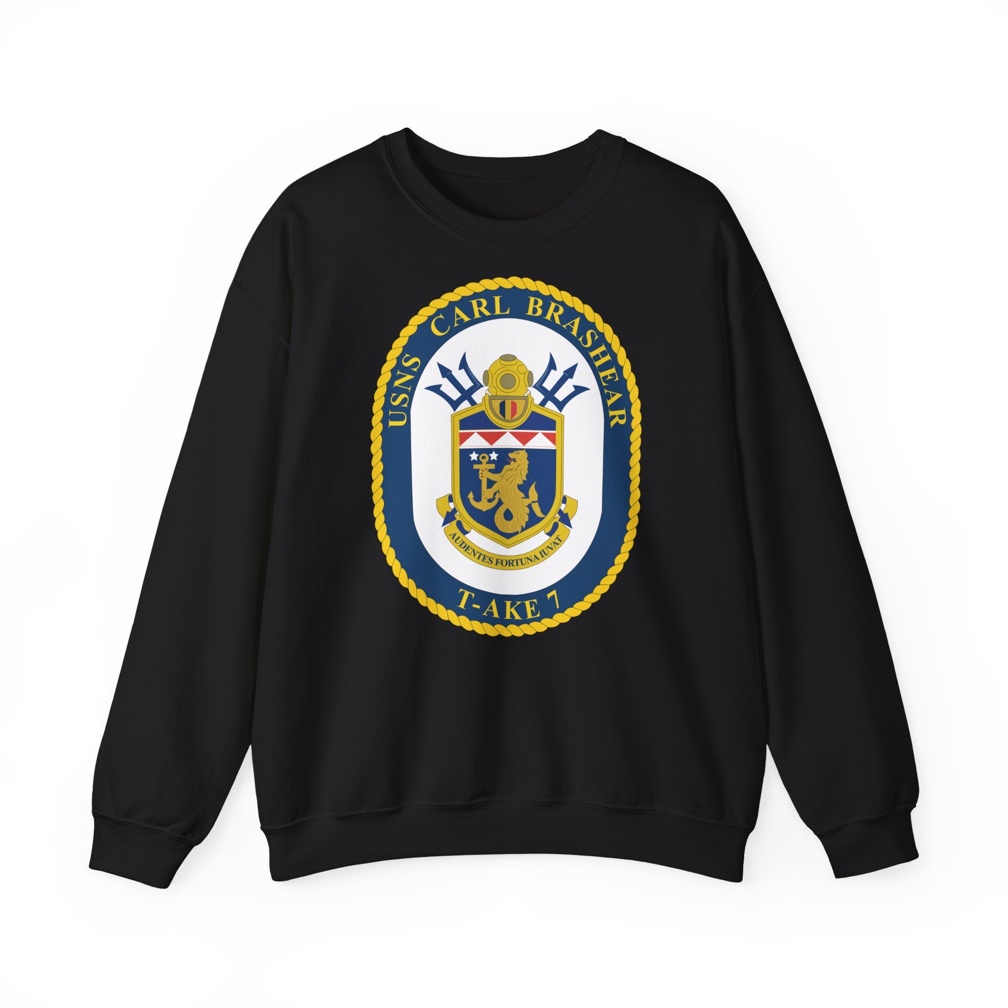 Unisex Heavy Blend™ Crewneck Sweatshirt - Navy - USNS Carl Brashear (T-AKE 7) wo txt