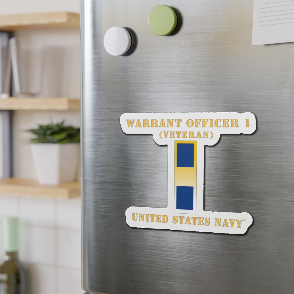Die-Cut Magnet - Navy - Warrant Officer 1 - Veteran