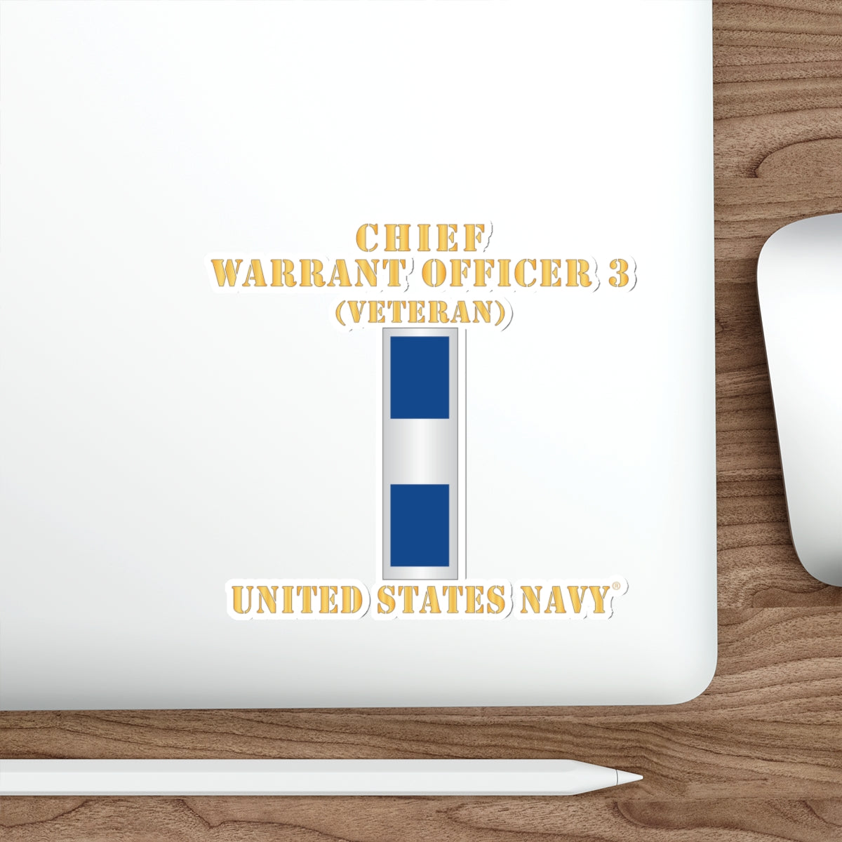 Die-Cut Vinyl Sticker - Navy - Chief Warrant Officer 3 - CW03 - Veteran