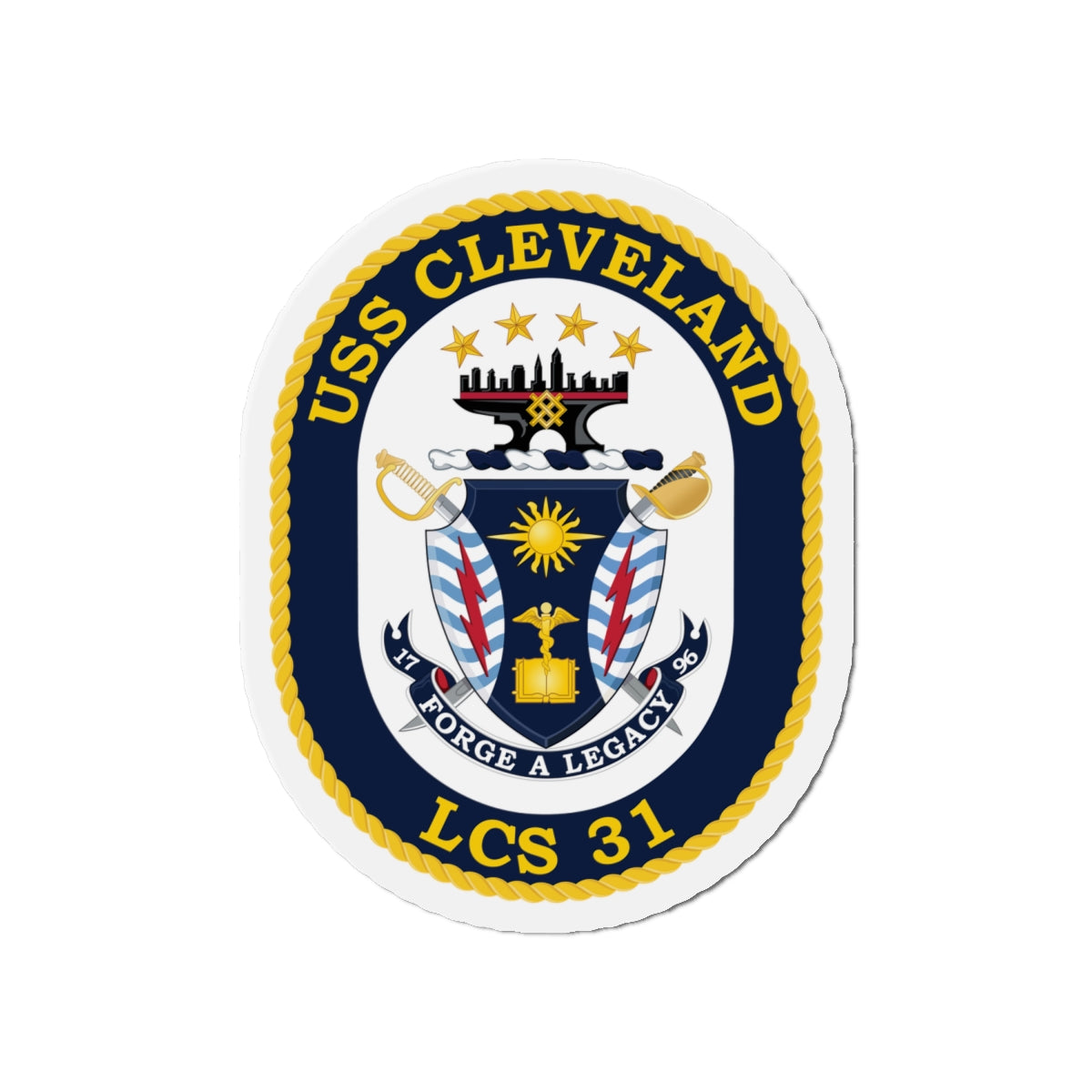 Die-Cut Magnet - Navy - USS Cleveland (LCS-31) wo txt