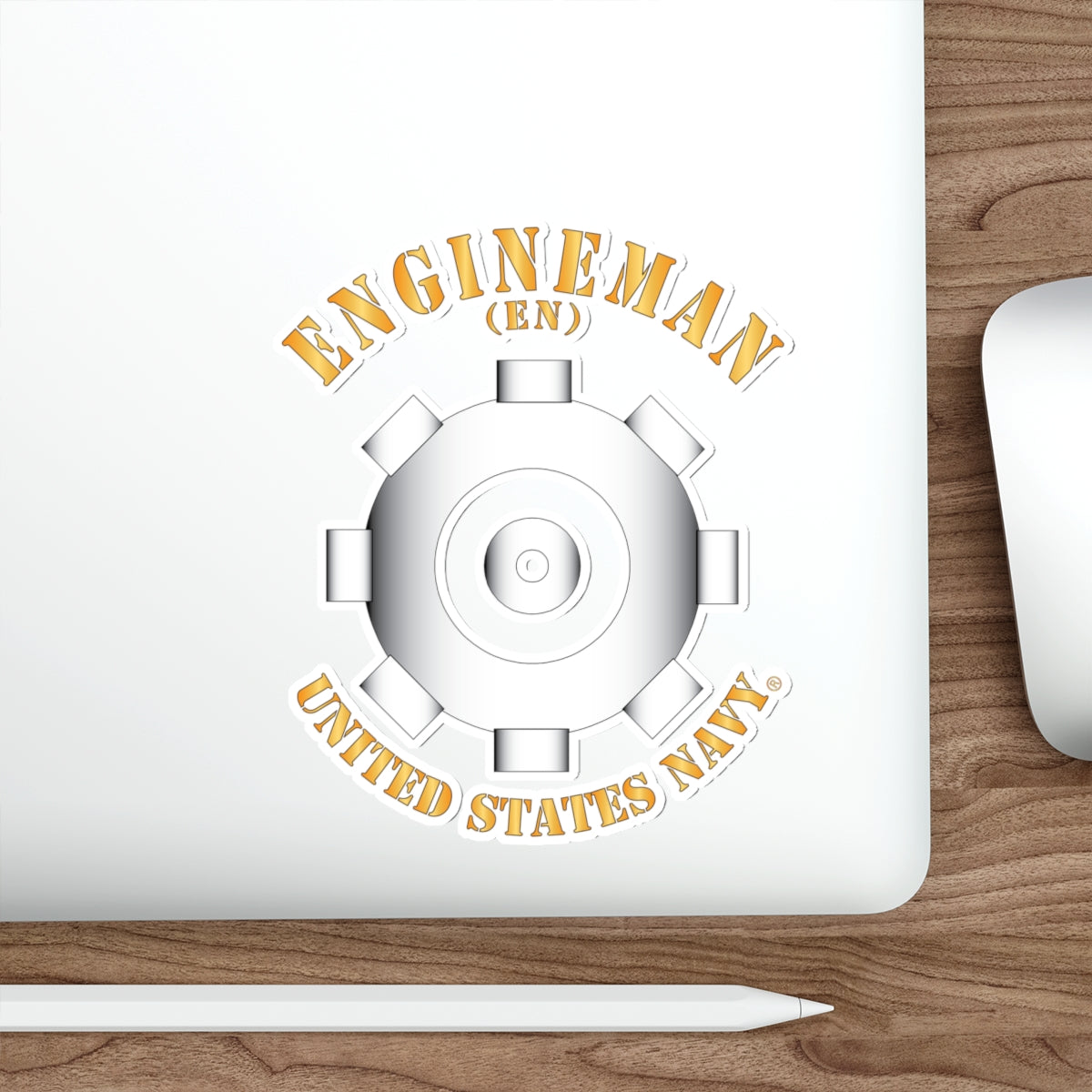 Die-Cut Vinyl Sticker - Navy - Rate - Engineman (EN)