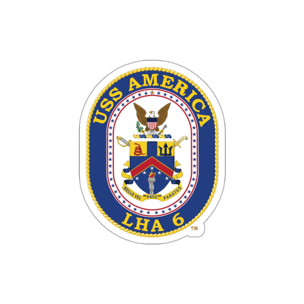 Die-Cut Vinyl Sticker - Navy - USS America (LHA-6) wo txt