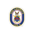 Die-Cut Vinyl Sticker - Navy - USS America (LHA-6) wo txt