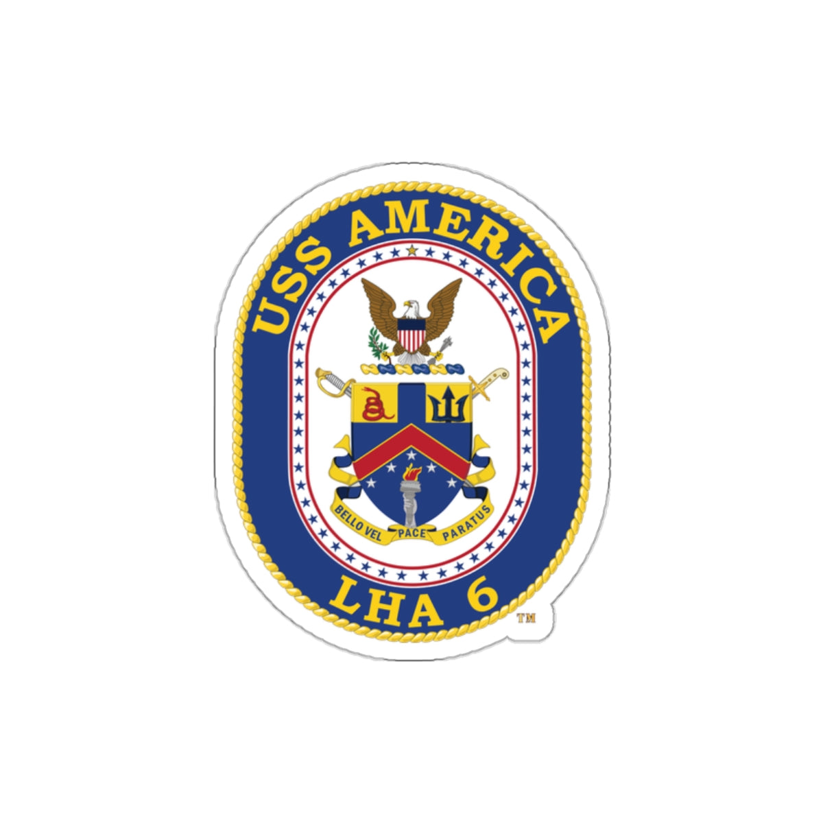Die-Cut Vinyl Sticker - Navy - USS America (LHA-6) wo txt