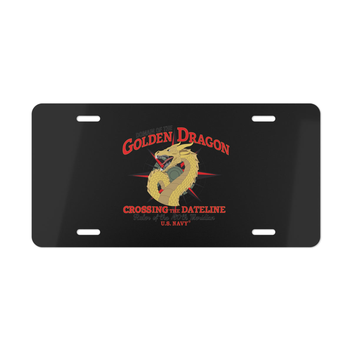 Vanity License Plate - Navy - Domain of the Golden Dragon wo Txt X 300
