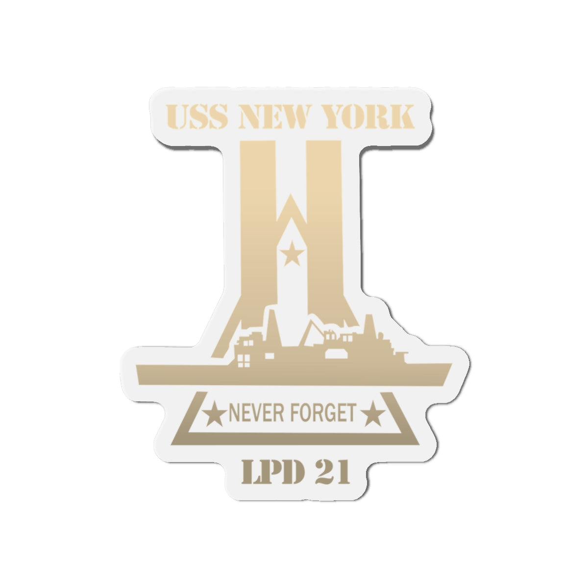Die-Cut Magnet - Navy - USS New York (LPD-21) wo Txt X 300