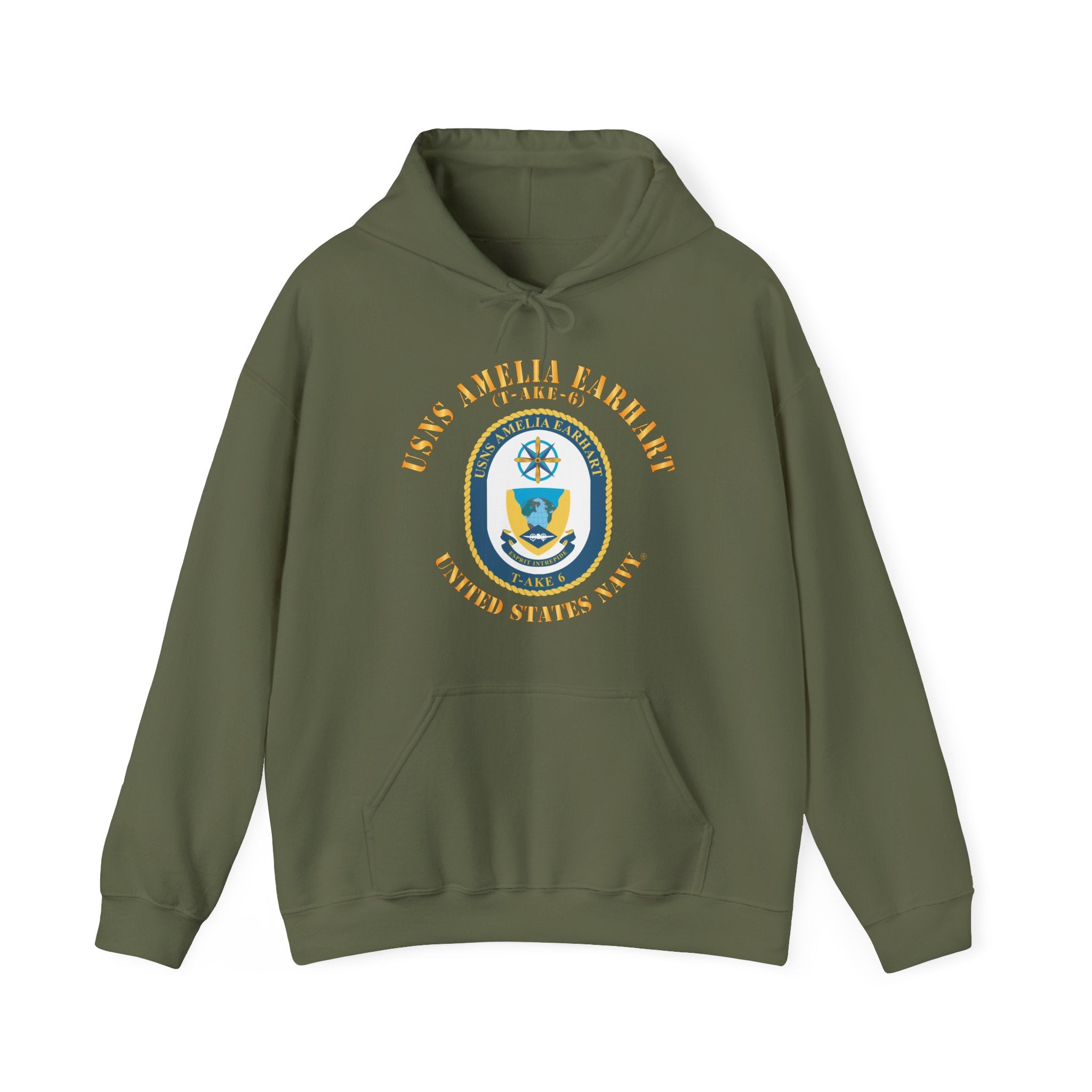 Unisex Heavy Blend™ Hoodies - Navy - USNS Amelia Earhart (T-AKE 6)