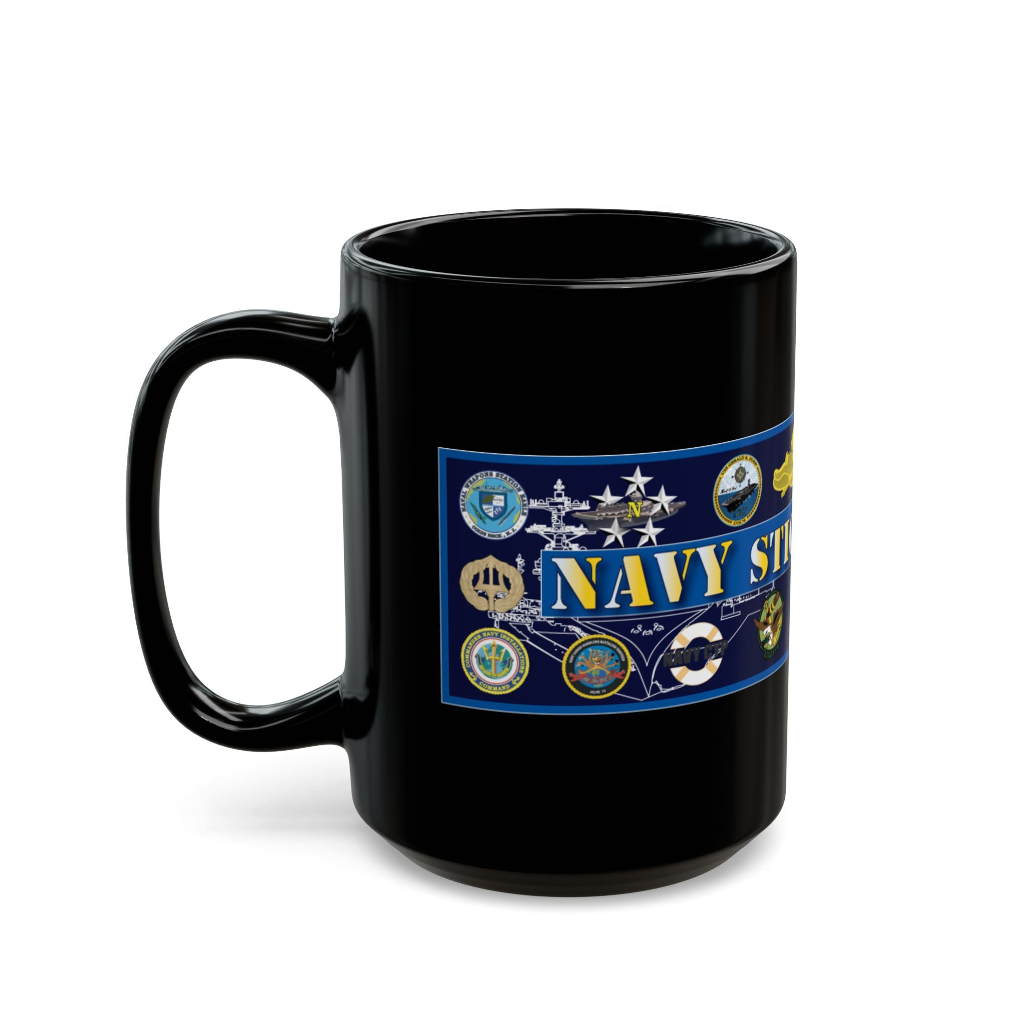 Custom Military-Themed Mug, Perfect Gift for Veterans, Collectible Coffee Cup, Navy Stickers Design, Military Appreciation