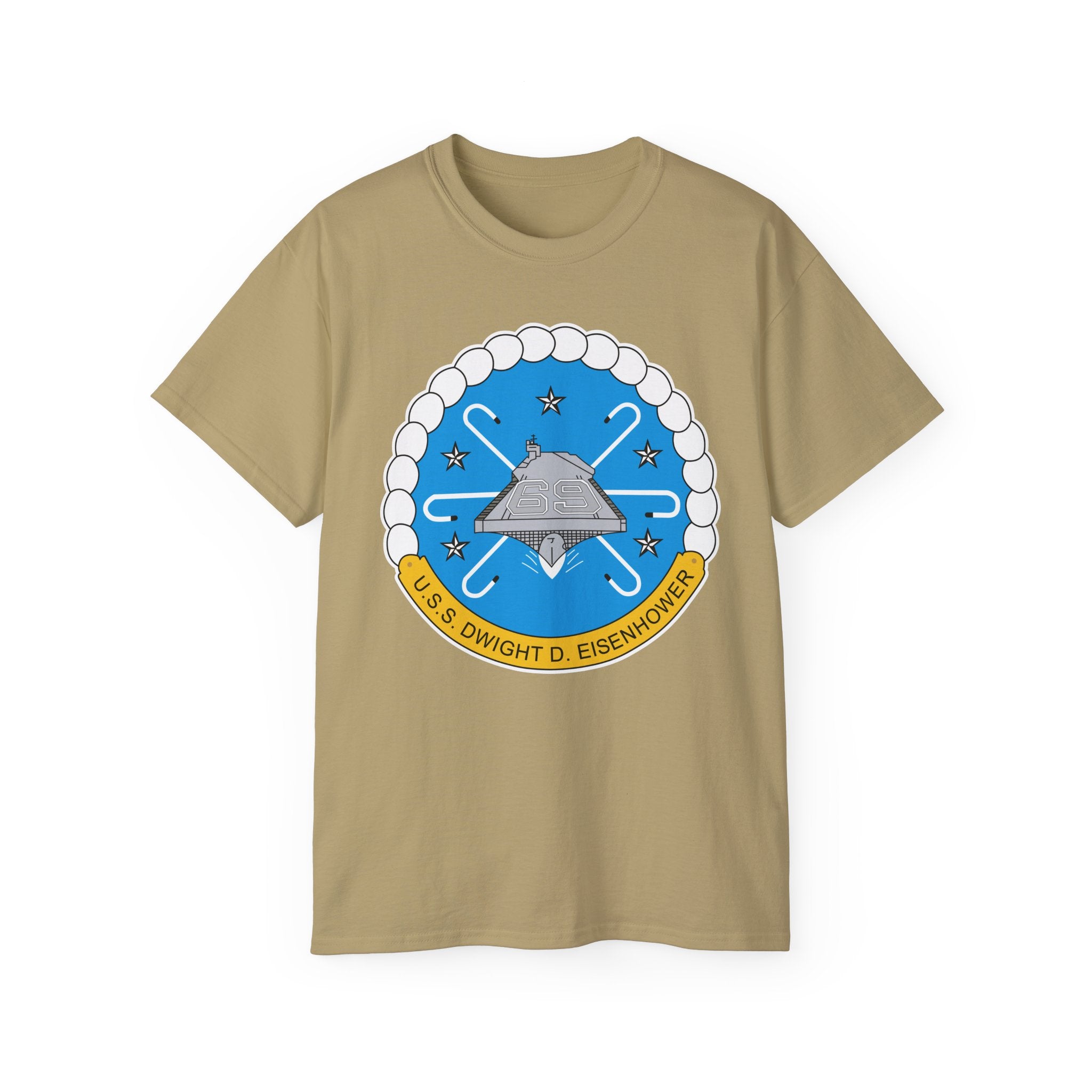 Unisex Ultra Cotton T-Shirt - USS Dwight D. Eisenhower (CVN-69) Crest wo Txt