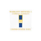 Kiss-Cut Vinyl Decal - Navy - Warrant Officer 1 - Combat Veteran
