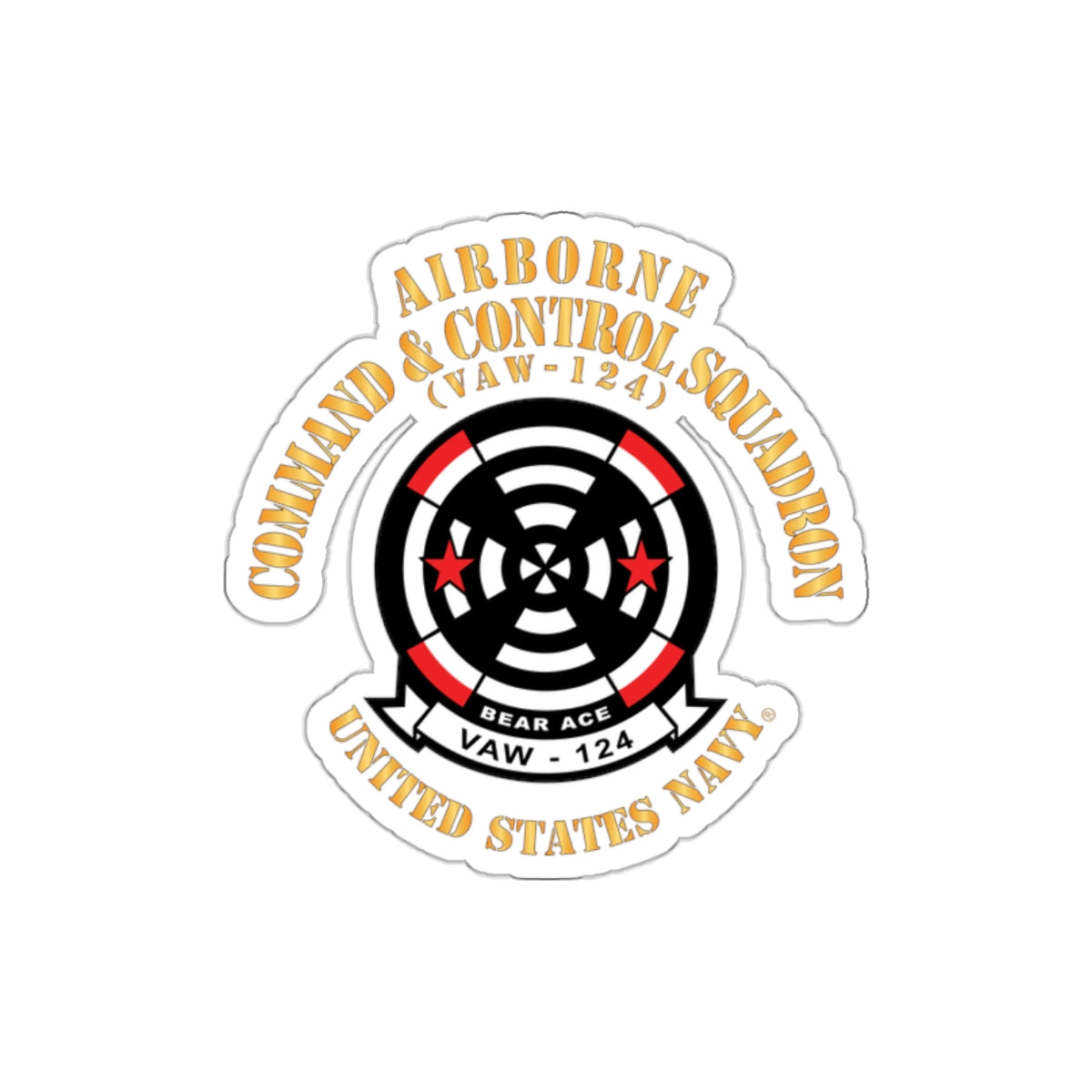 Die-Cut Vinyl Sticker - Navy - Airborne Command & Control Squadron 124 (VAW-124)
