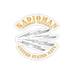 Die-Cut Vinyl Sticker - Navy - Rate - Radioman (RM) - Combat Veteran