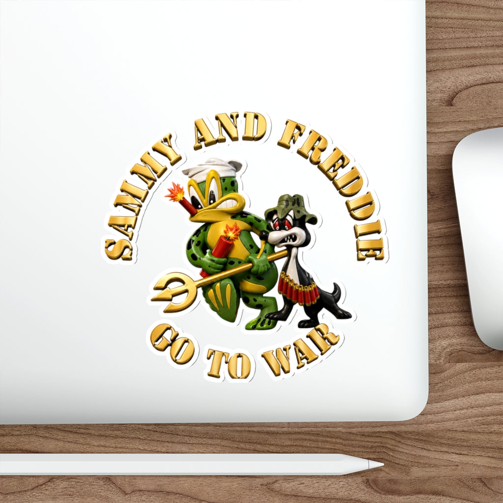Die-Cut Vinyl Sticker - Navy - SOF - Sammy - Freddie - Go to War - 3D - Enhanced