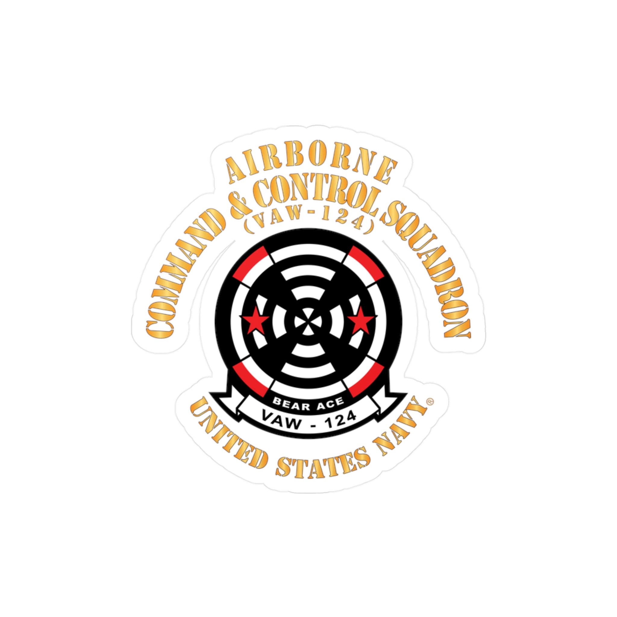 Kiss-Cut Vinyl Decal - Navy - Airborne Command & Control Squadron 124 (VAW-124)