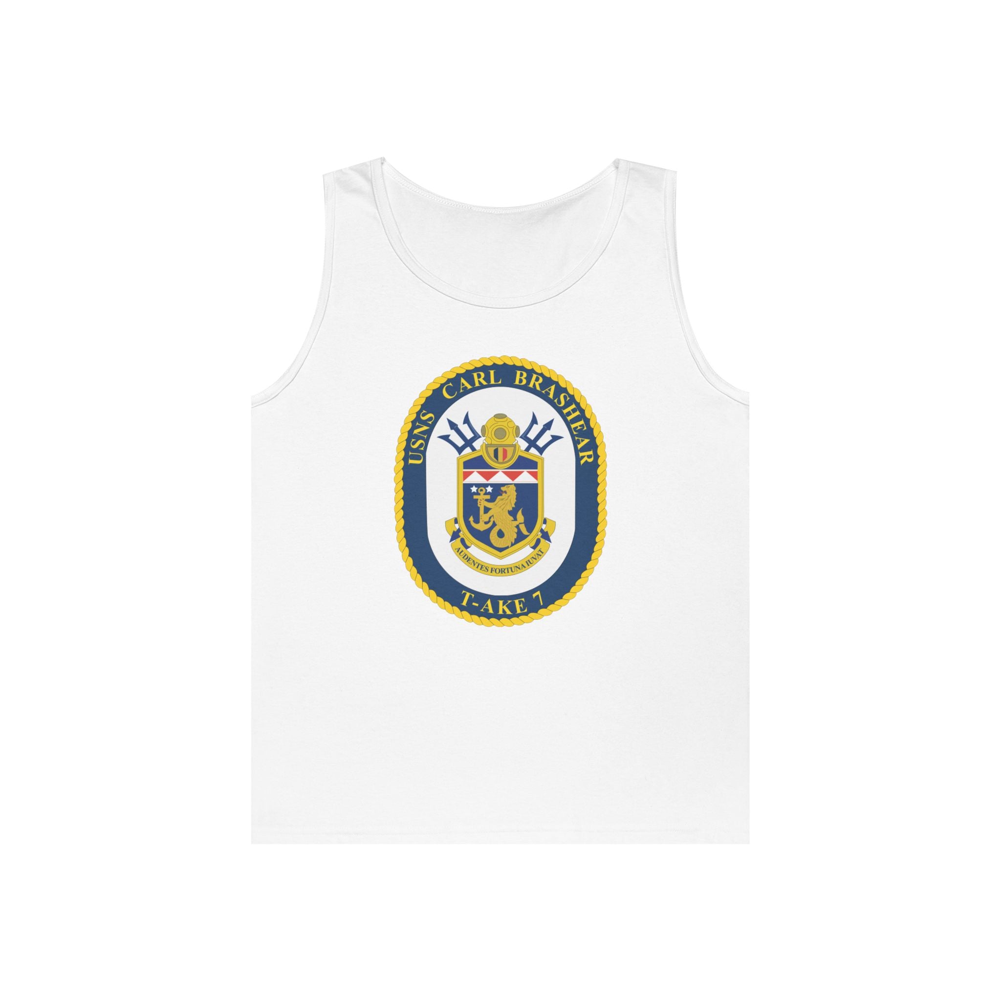 Unisex Heavy Cotton Tank Top - Navy - USNS Carl Brashear (T-AKE 7) wo txt